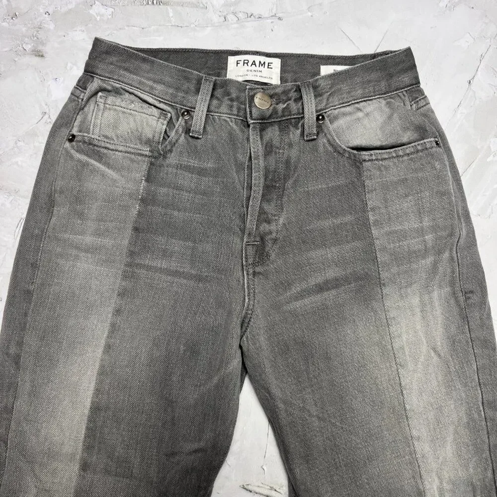 Frame Le Mix Nouveau Jeans SIZE 25 RUNS SMALL Ash Gray Two Tone Raw Hem - Picture 8 of 14